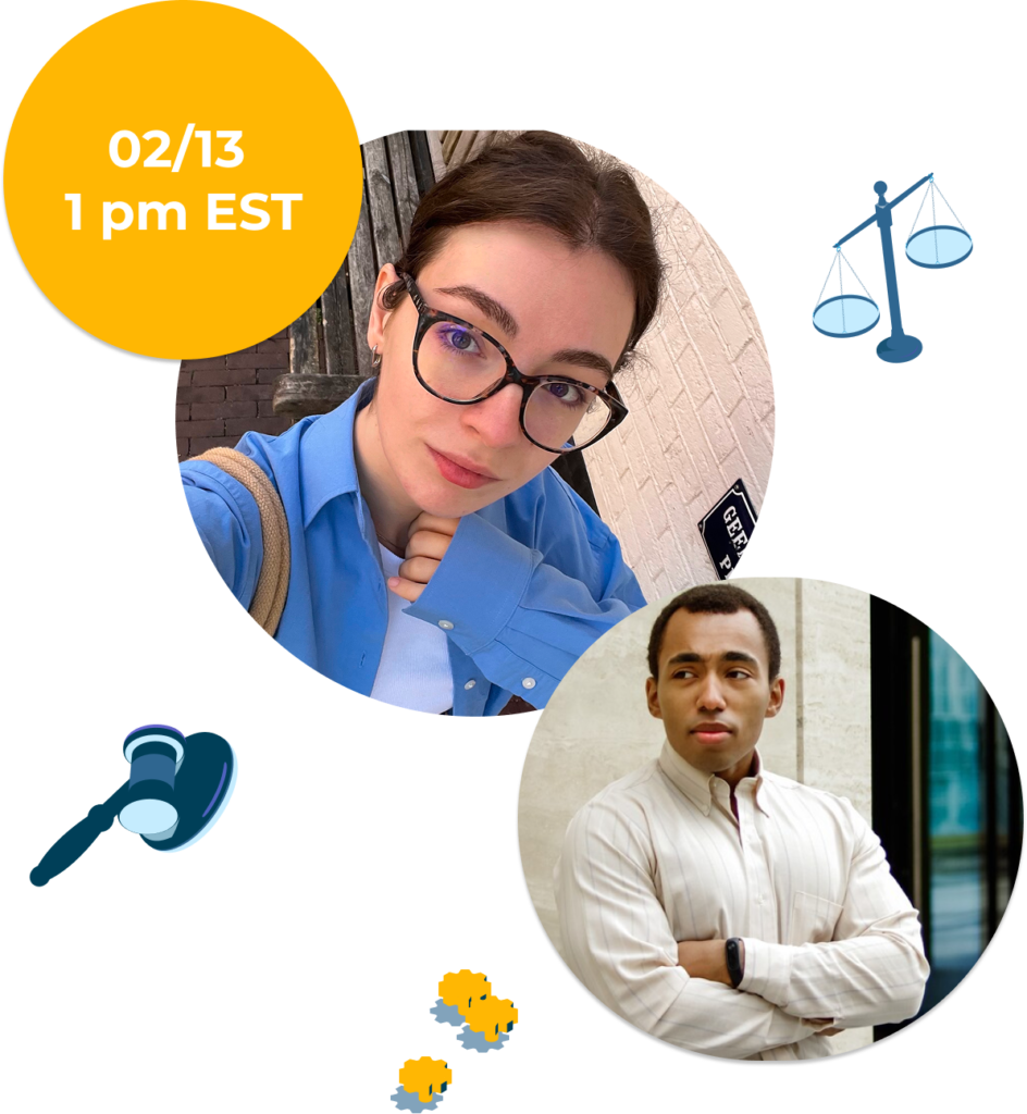 Webinar promo image for February 13 at 1pm EST featuring Salesforce automation use case for legal operations