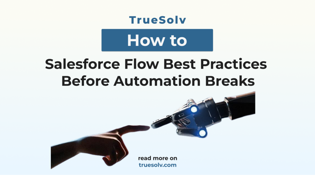 Checklist diagram of Salesforce Flow best practices showing common automation red flags and audit steps