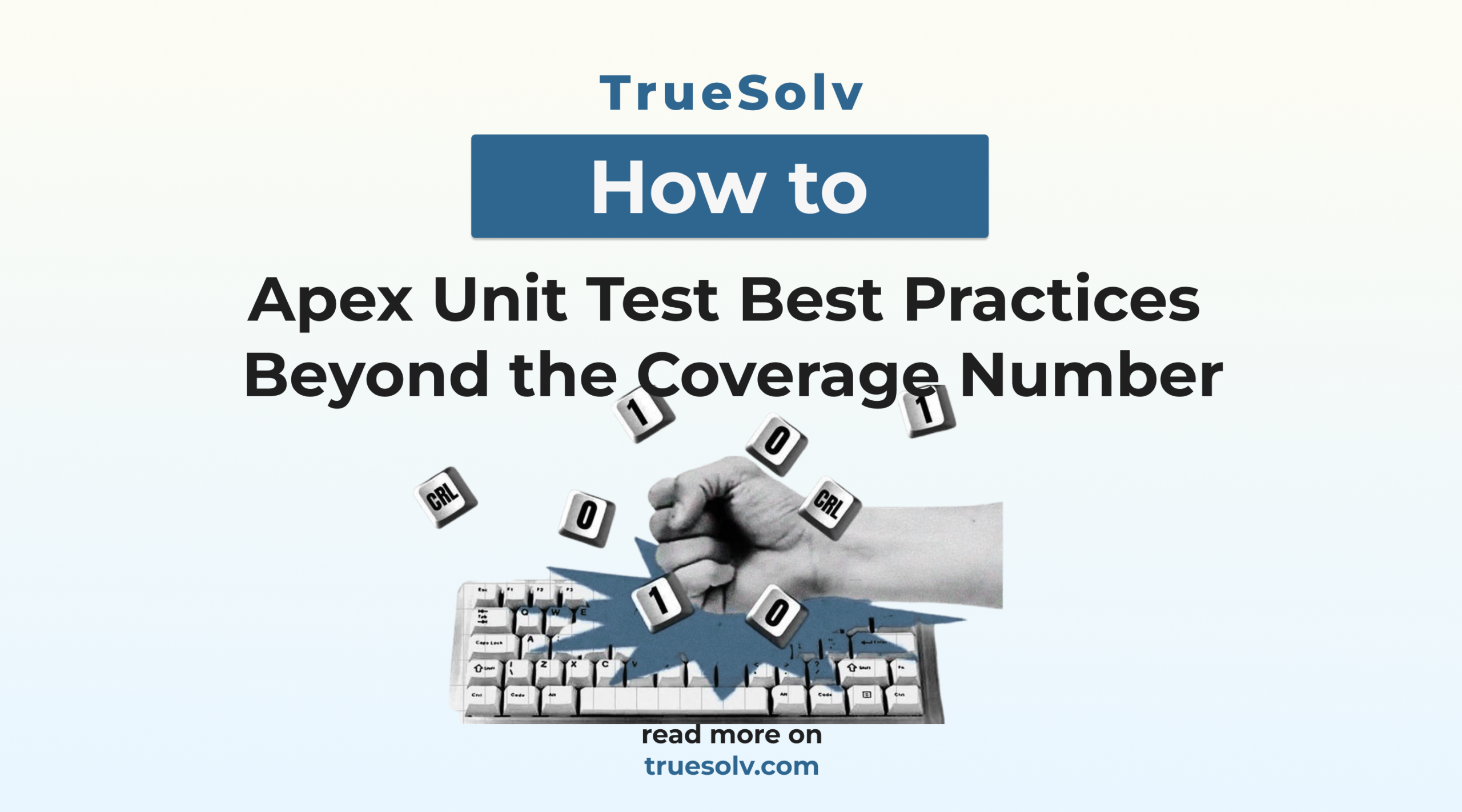 Apex unit test code example showing assertions, bulk data, and a CI pipeline running tests before deploy