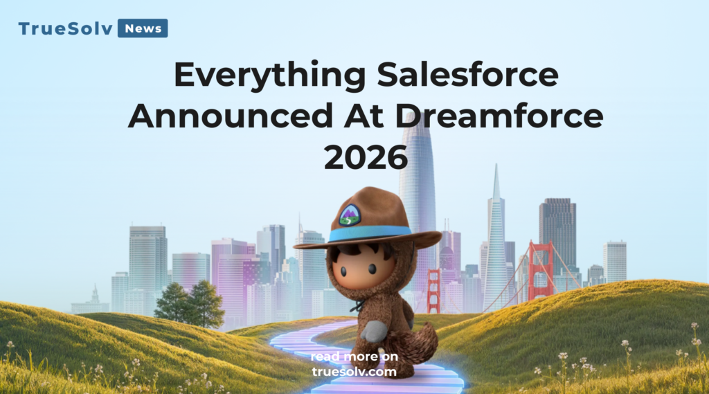 Dreamforce 2026 announcements recap graphic, placeholder pending live keynote coverage